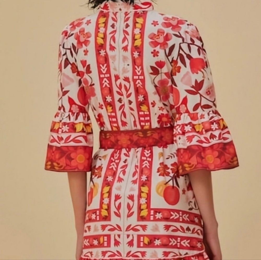 NWT FARM RIO | $210 Romantic Orchard Mini Dress (Missing Buttons) - Picture 9 of 12
